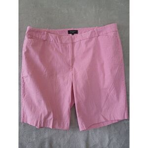 Talbots Shorts Sz 18W Chino Bermuda Gingham Pink White Womens Causal Preppy